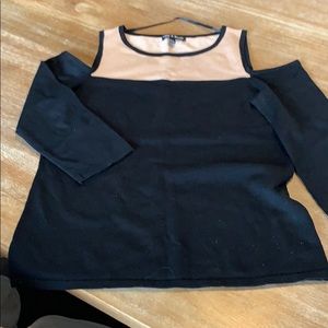 Sassy Cable & Gauge top with exposed shoulders